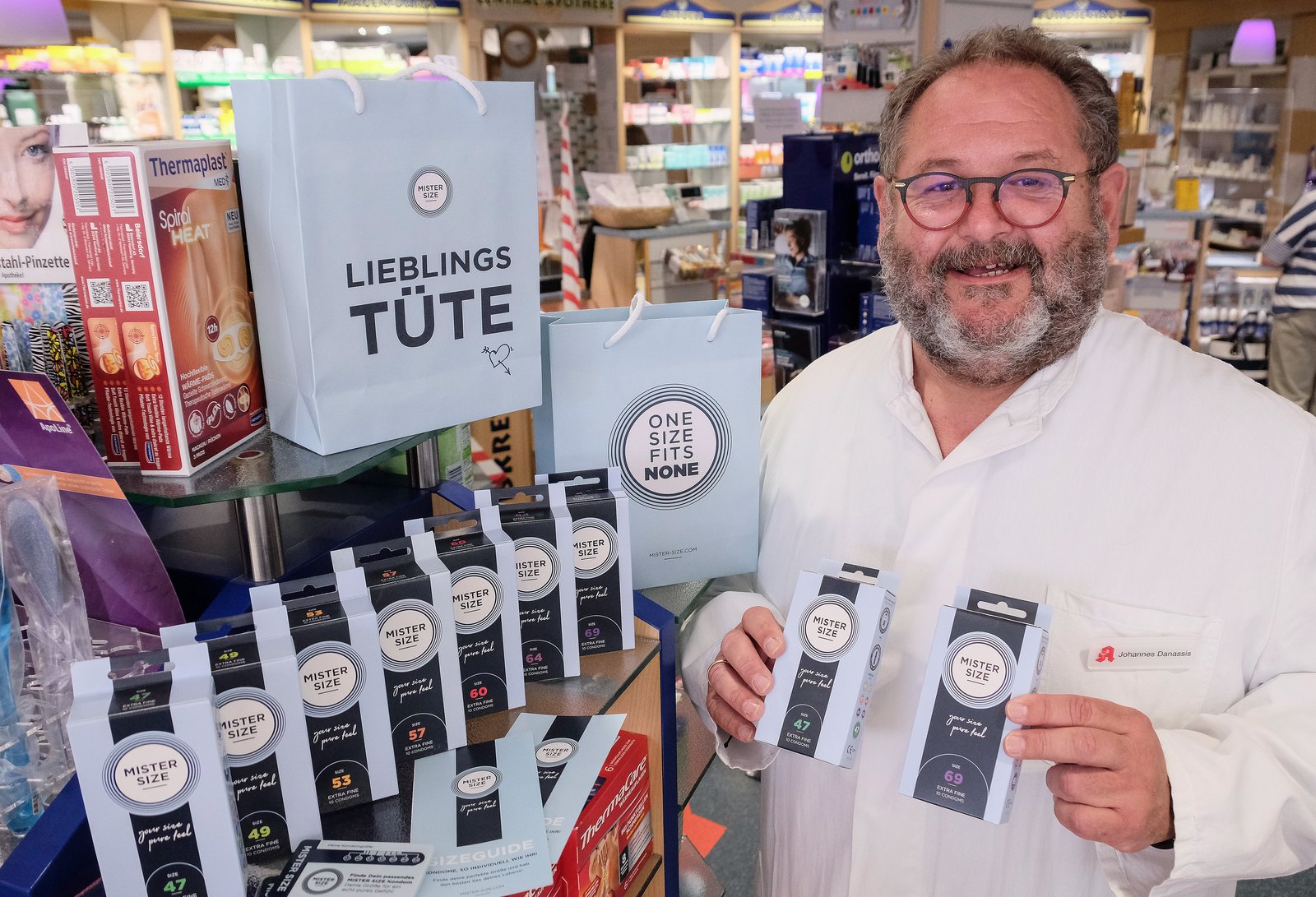 Condooms van Mister Size in de apotheek